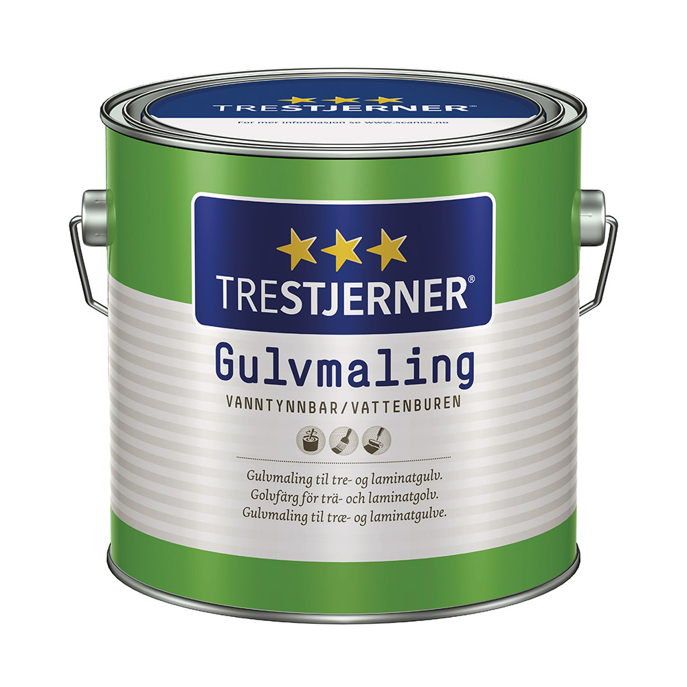 Køb Trestjerner Gulvmaling Halvblank 2,7 L - Pris 749.00 kr.